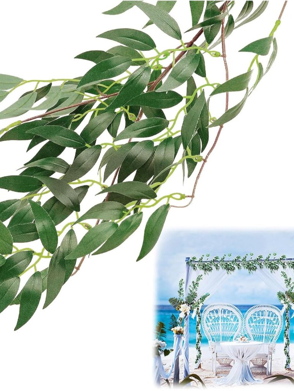 Fake Vines Greenery Garland, 5 Packs, Total 28ft